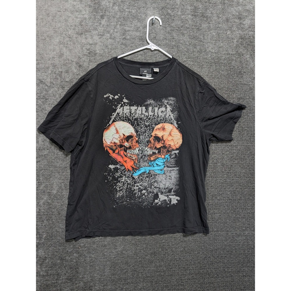 HM Metallica Graphic T-Shirt Mens XXL Black Skull Rock Band Short Sleeve Tee